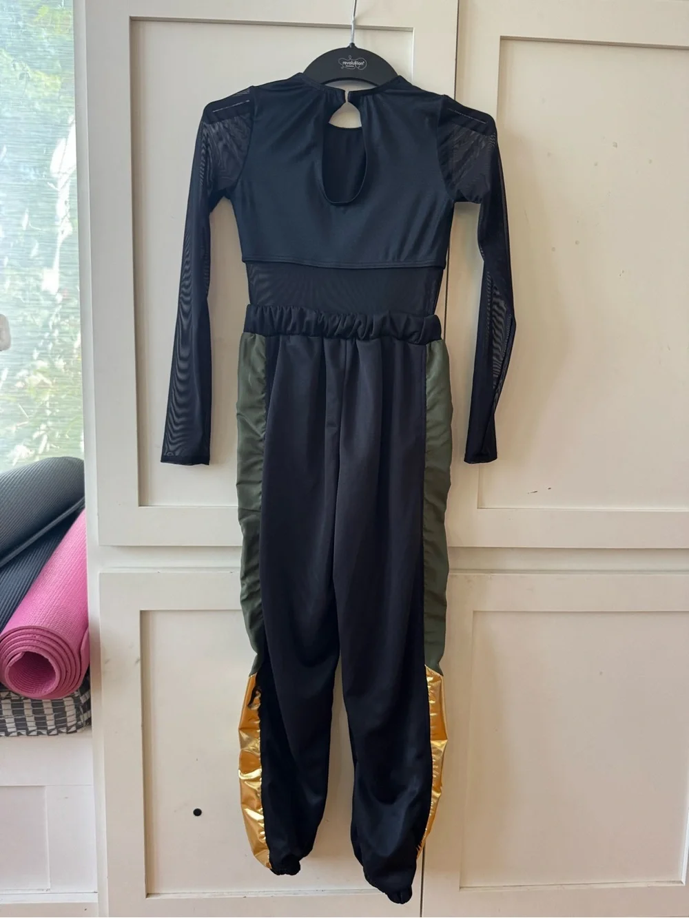 Weissman Olive & Black Hip-Hop Dance Costume with Gold Trim